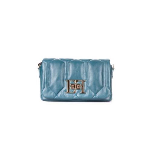 Dames Schoudertas met Voorlogo Elisabetta Franchi , Blue , Dames