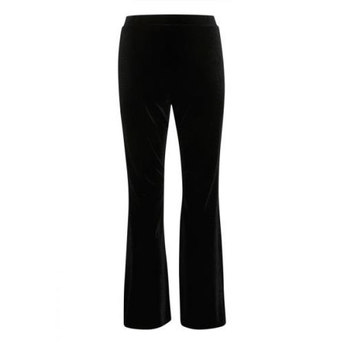 Zwarte bootcut broek met brede tailleband Part Two , Black , Dames