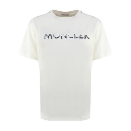 Witte Katoenen T-shirts en Polos Moncler , White , Dames