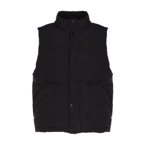 Zwart Nylon Vest met Ritssluiting Represent , Black , Heren