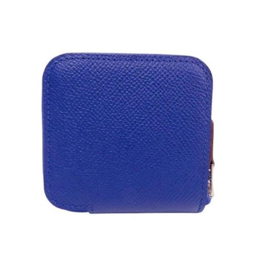 Pre-owned Leather wallets Hermès Vintage , Blue , Dames