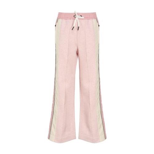 Roze katoen-fleece broek Moncler , Pink , Dames