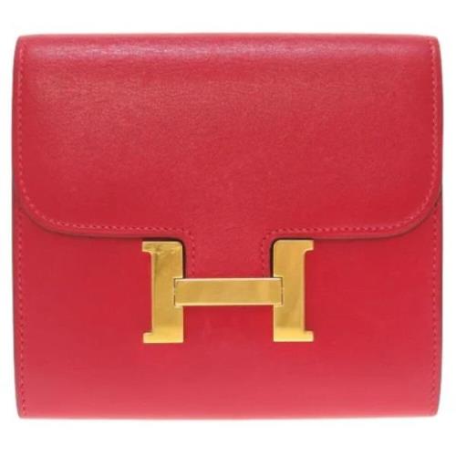 Tweedehands Rode Leren Portemonnee Hermès Vintage , Red , Dames