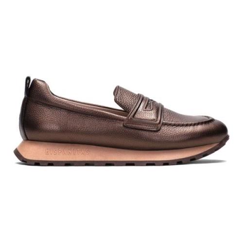 Bruine Sport Moccasin met Kettingdetail Hispanitas , Brown , Dames