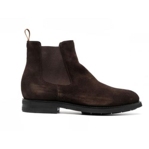 Bruine Suede Chelsea Laarzen Santoni , Brown , Heren