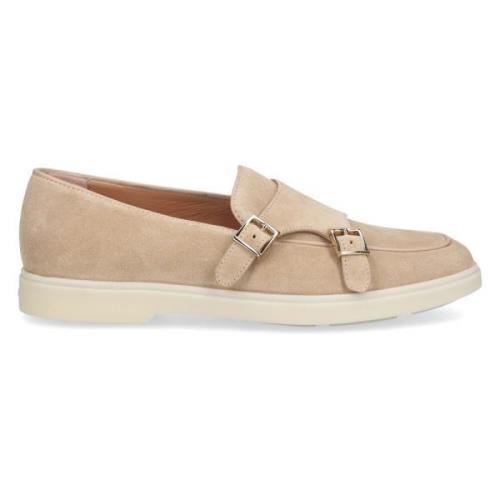 Stijlvolle Monk Schoenen 59194 Veloursleder Santoni , Beige , Dames