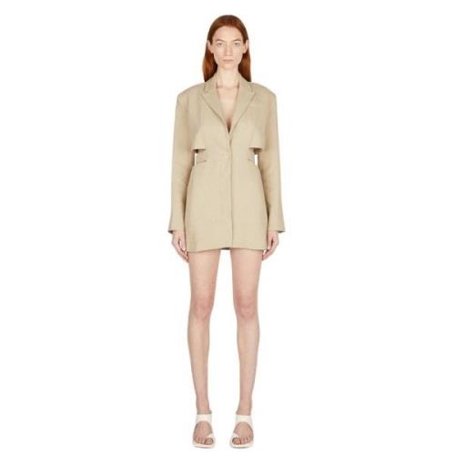 Bari Linnen Jurk Jacquemus , Beige , Dames