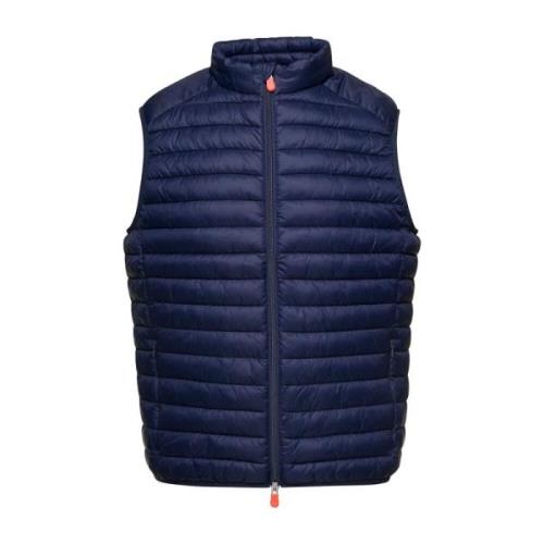 Blauwe Mouwloze Puffer Jas Save The Duck , Blue , Heren