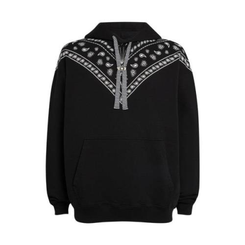 Bandana Comfort Hoodie Zwart Wit Marcelo Burlon , Black , Heren