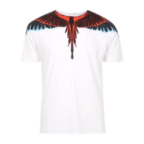 T-shirts en Polos met Multicolor Vleugelprint Marcelo Burlon , White ,...