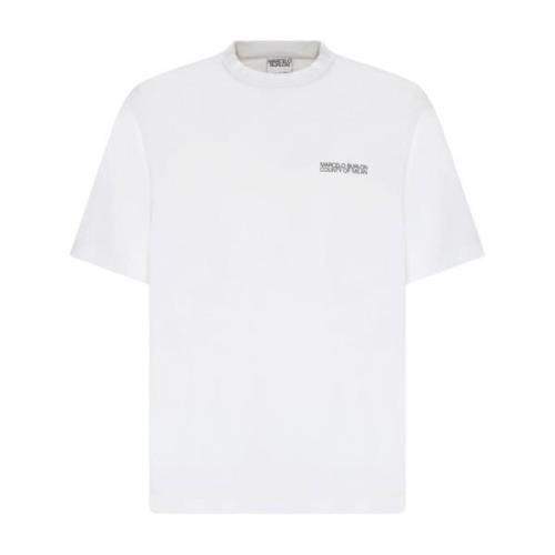 Wit en Zwart Katoenen Cross Over T-Shirt Marcelo Burlon , White , Here...