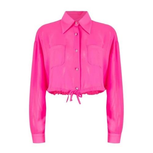 Crop Shirt met Verstelbare Zoom Liu Jo , Pink , Dames