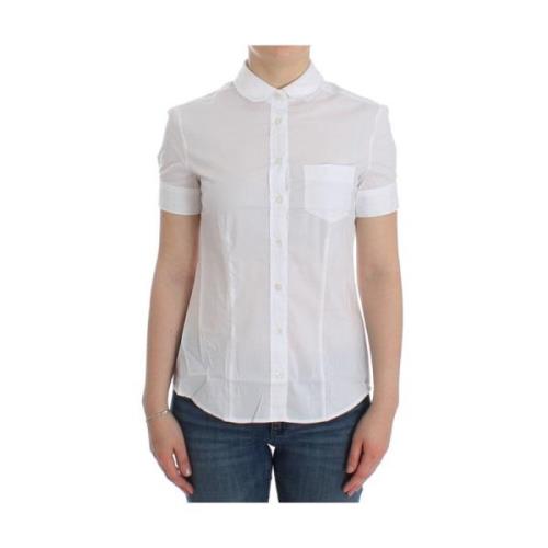 Prachtige Witte Katoenen Shirt Top John Galliano , White , Dames