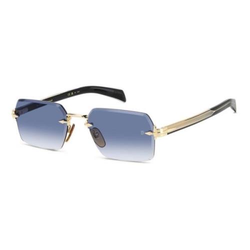 Gold Black Sungles with Dk Blue Shaded Lenses Eyewear by David Beckham...