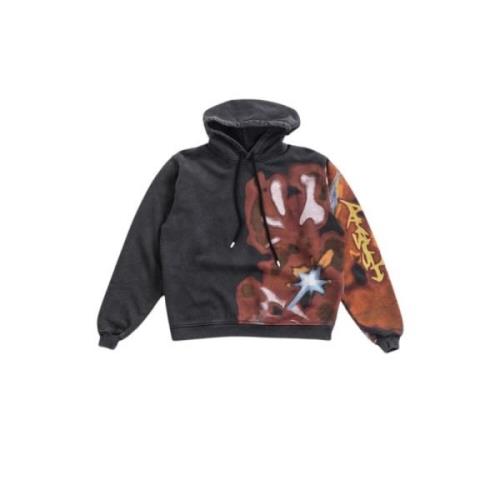 Zwarte Grafische Hoodie met Rode Print Ambush , Black , Heren