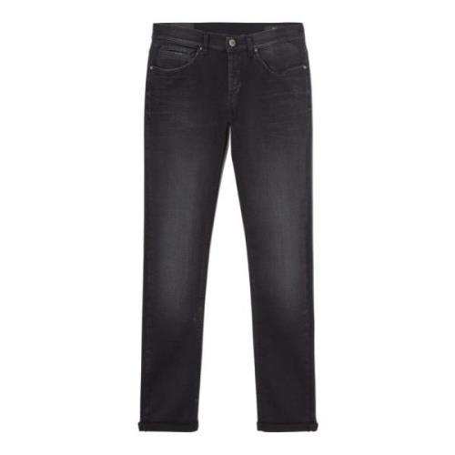 Slim-fit Zwarte Jeans met Moderne Look Dondup , Black , Heren