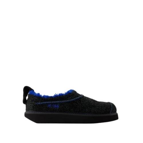 Zwarte Leren Slip-On Slides Ader Error , Black , Heren