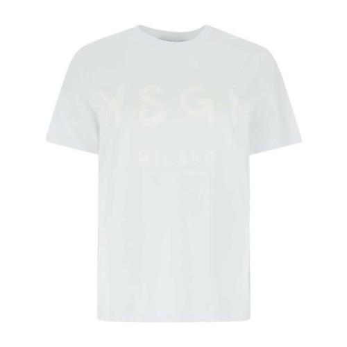 T-Shirt Msgm , White , Dames
