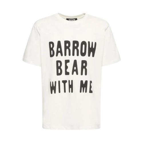 Logo Print Katoenen T-Shirt Barrow , White , Dames