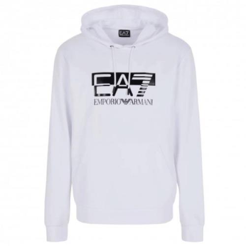 Nieuwe hoodie met Ea7-print Emporio Armani EA7 , White , Heren