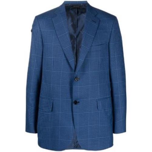 Geruite Blazer Brioni , Blue , Heren