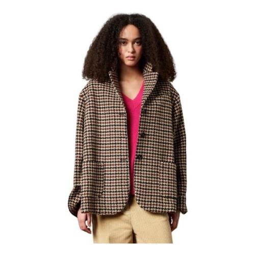 Oversized Wol Caban Jas Massimo Alba , Brown , Dames