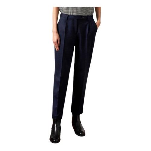 Zachte Fit Wol Twill Broek Massimo Alba , Blue , Dames