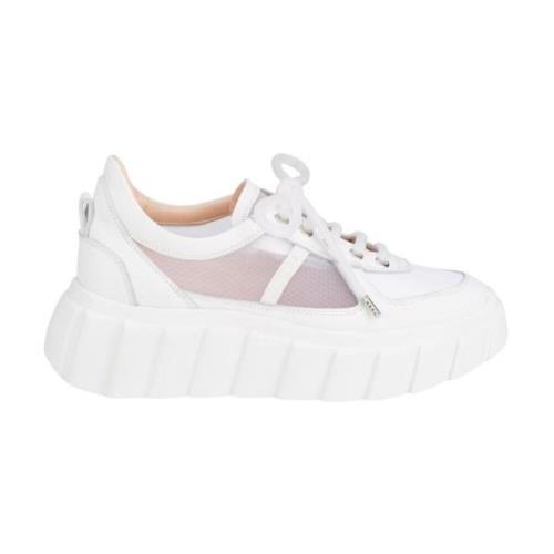 Witte Grid Veterschoenen AGL , White , Dames