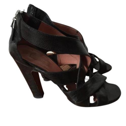 Pre-owned Leather sandals Alaïa Pre-owned , Black , Dames