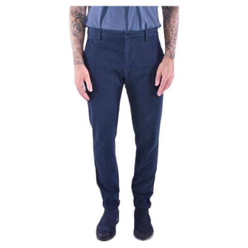 Regular Fit Navy Broek Dondup , Blue , Heren