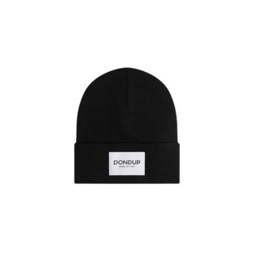 Logo Wollen Hoed Baret Dondup , Black , Heren