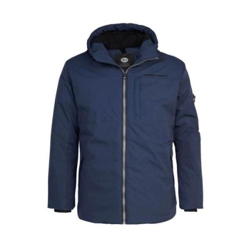 Sportieve Rits Hooded Parka Petrol , Blue , Heren