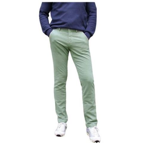 Slim Fit Fluweel Katoenen Chino Broek Mason's , Green , Heren