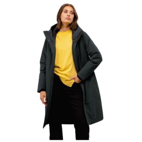 Minimalistische Lange Parka met Capuchon Scandinavian Edition , Green ...