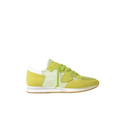 Tricolor Sneakers met Katoenen Veters Philippe Model , Green , Heren