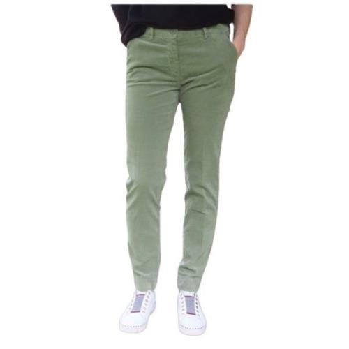 Velours Rechte Pijp Broek Mason's , Green , Dames