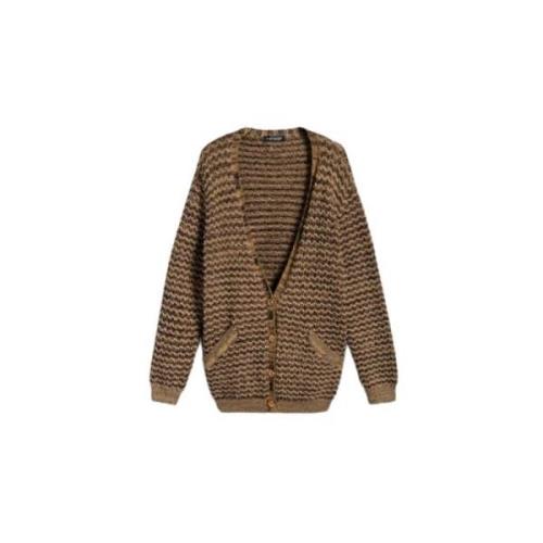 Jacquard Cardigan met knoopsluiting Twinset , Brown , Dames