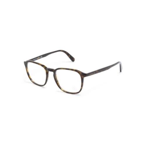 Bruin/Havana Optische Brillen Moncler , Brown , Heren