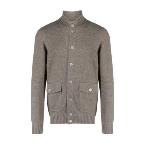 Luxe Cashmere Cardigan Barba , Brown , Heren