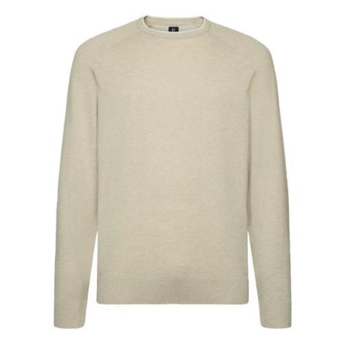 Katoenen, Zijden en Kasjmier Crew Neck Trui Boggi Milano , Beige , Her...