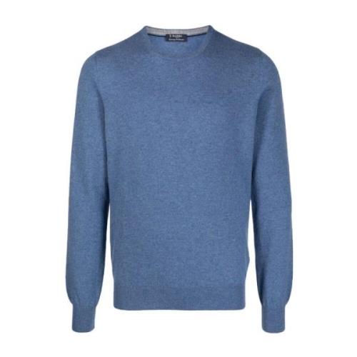 Luxe Cashmere Gebreide Kleding Barba , Blue , Heren