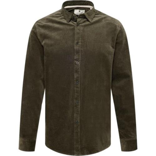 Corduroy Overhemd - Regular Fit Anerkjendt , Green , Heren
