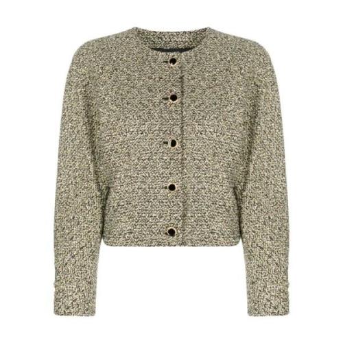 Geel Zwart Sequin Tweed Jas Alessandra Rich , Gray , Dames