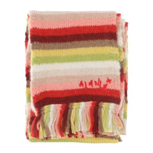 Multicolor Gestreepte Alpaca Blend Sjaal Alanui , Red , Dames