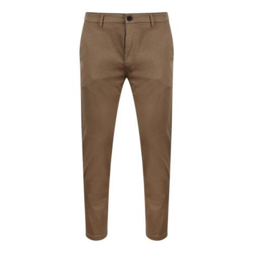 Slim Fit Chino Crop Broek Department Five , Brown , Heren