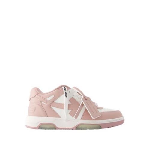 Roze Wit Roze Leren Sneakers Off White , Pink , Dames