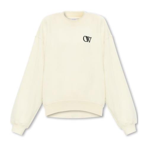 Sweatshirt met logo Off White , Beige , Dames