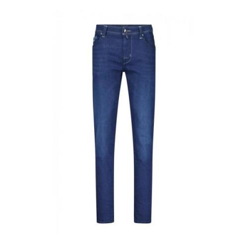 Slim-Fit Zip Jeans Tramarossa , Blue , Heren