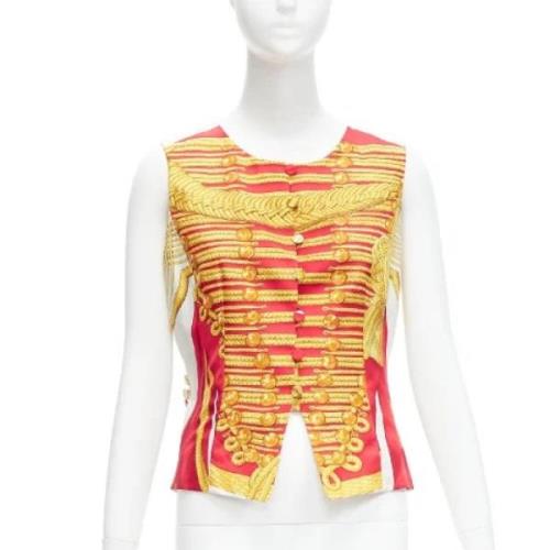 Pre-owned Silk tops Hermès Vintage , Red , Dames