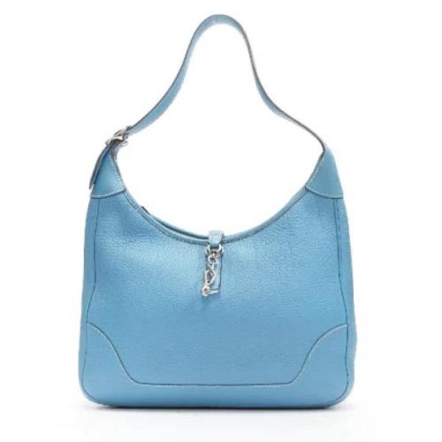 Pre-owned Leather shoulder-bags Hermès Vintage , Blue , Dames